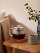 Glass Teapot with Infuser, 1.2L, Clear